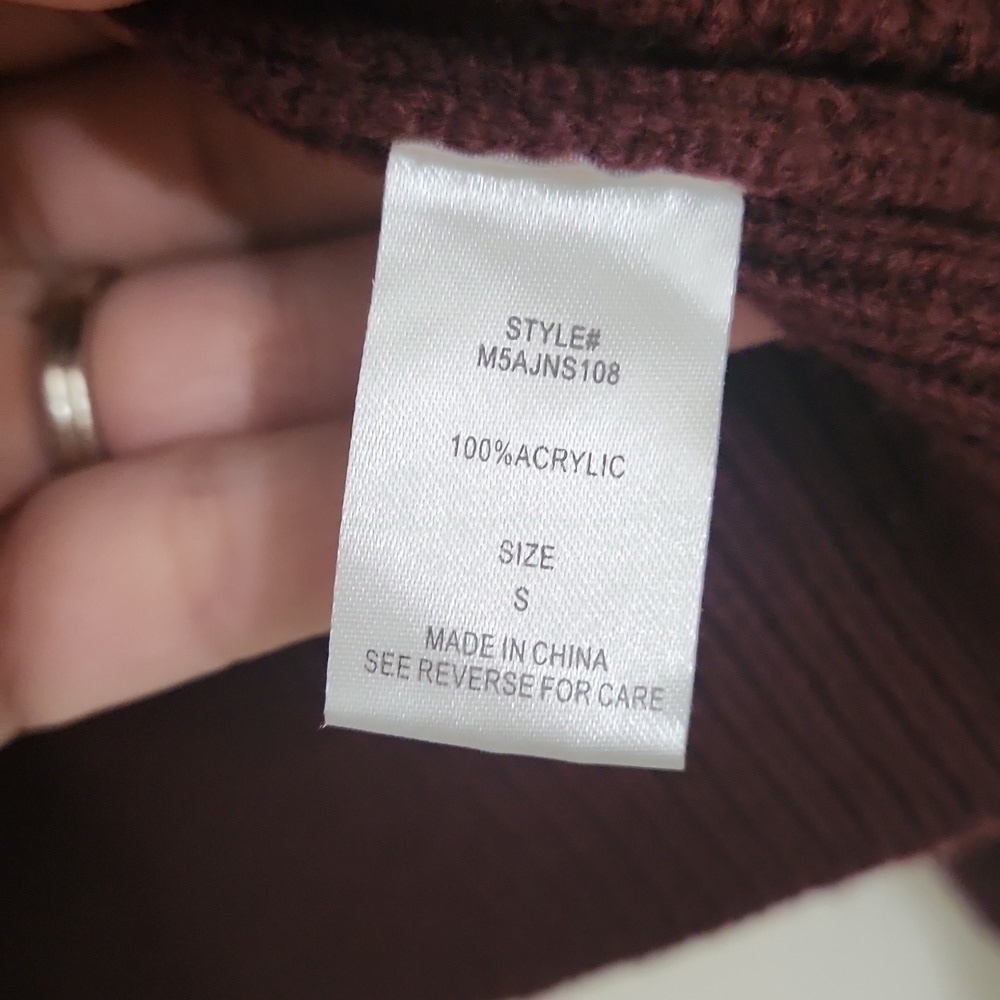 Burgundy balloon sleeve knit sweater Cozy Fall Winter formal party church school - Picture 7 of 10